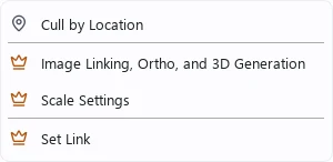 Menu items with a crown icon